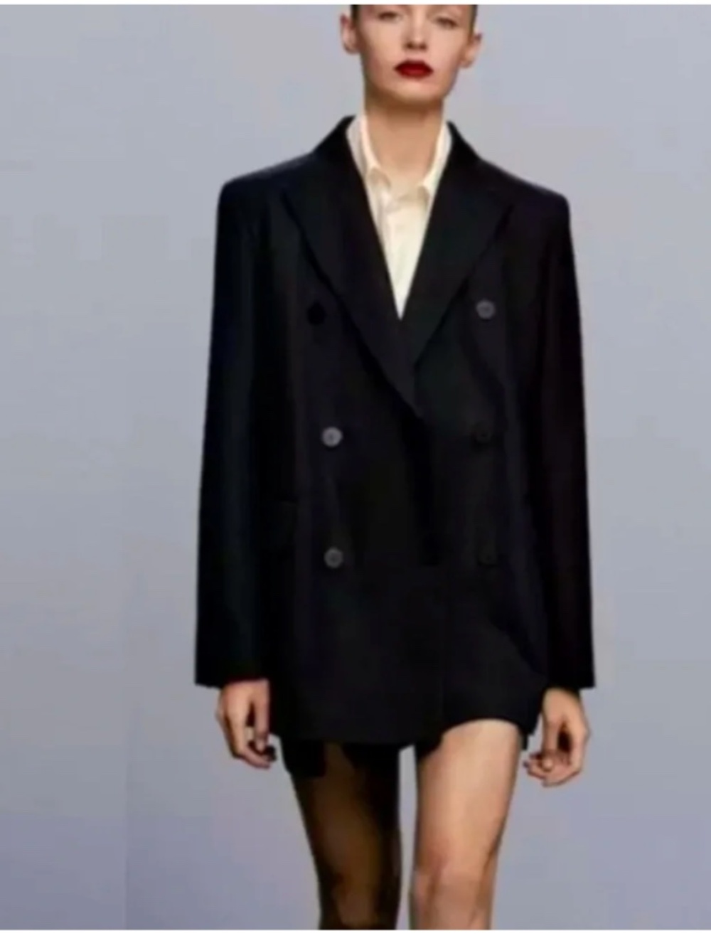 Massimo Dutti Double Breasted Black Blazer (size 4)